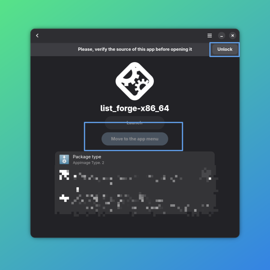 Adding to app menu screenshot